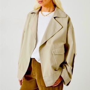 Hush brand Renee Relaxed Cotton Jacket in Sand